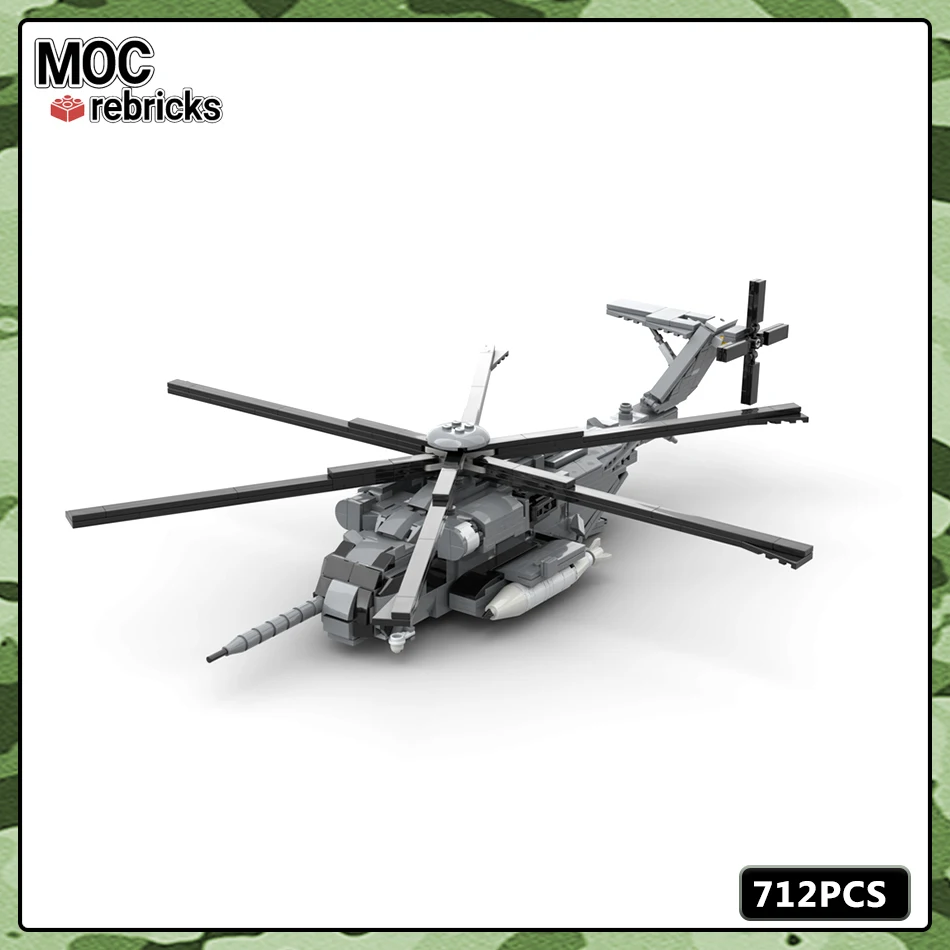 Military Series MOC Bricks CH-53E Super Stallion Heavy Multifunctional Helicopters Building Block Model Boy Toys Birthday Gifts