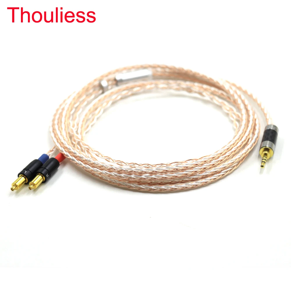 8 Core 7N OCC Copper Silver Braided Earphone Cable For Shure SRH1540 SRH1840 SRH1440 Headphone