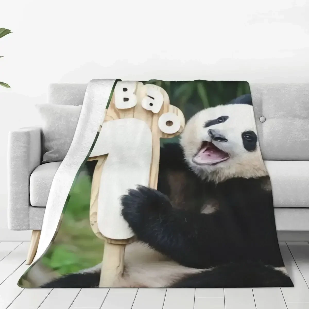 Fu Bao Fubao Panda Animal Blanket Warm Cozy Decorative Bed Throw Blankets for Durable Long-Lasting Travel Camping