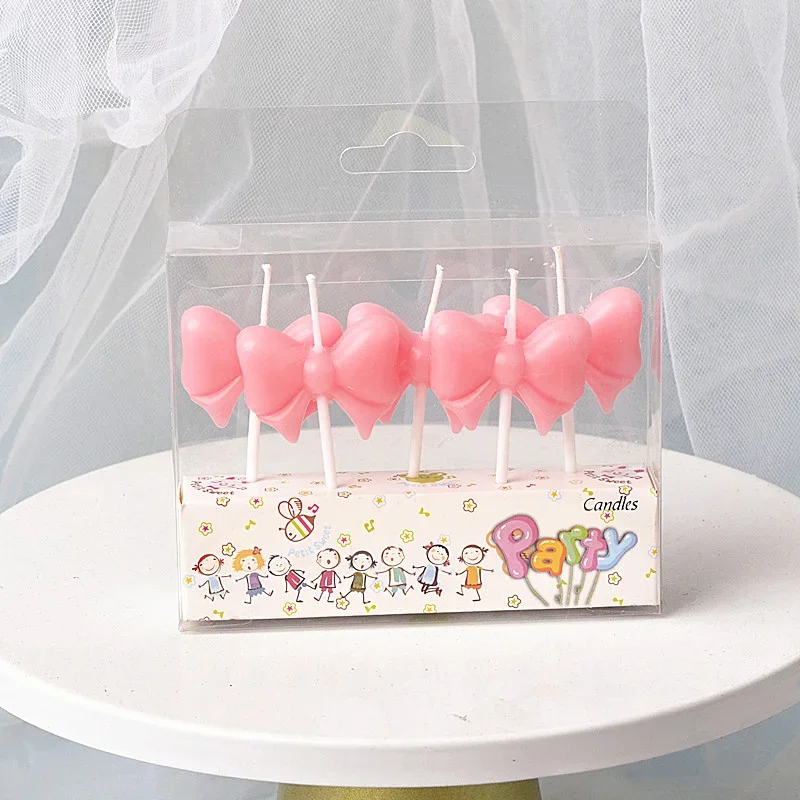 الوردي القوس عيد ميلاد سعيد كعكة شمعة لطيف الأميرة حزب كعكة الديكور فتاة عيد ميلاد ديكور الذكرى / شمعة عيد الحب #3