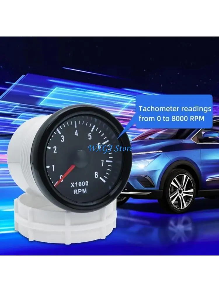 

37JE 52mm Universal Electrical Tachometer Gauge For 2 3 4 5 6 8 Cylinder Gas Engines