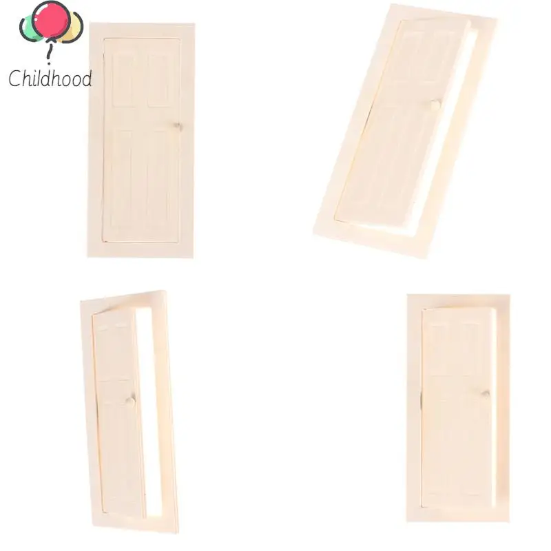 

1/12 Dollhouse Miniature Wood External Single Door Wooden Window Frame DIY Accessories Doll House Furniture Toys Multi Styles