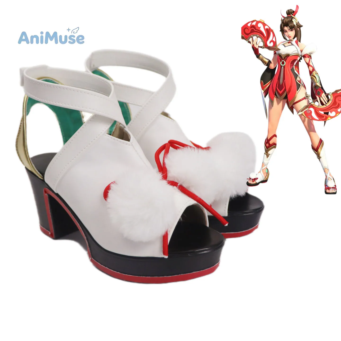 Overwatch Anran‌ Mercy Fire Tree Moonlight Cosplay Costume Shoes Size 34-46 for Halloween Comic Con AniMuse - view 6