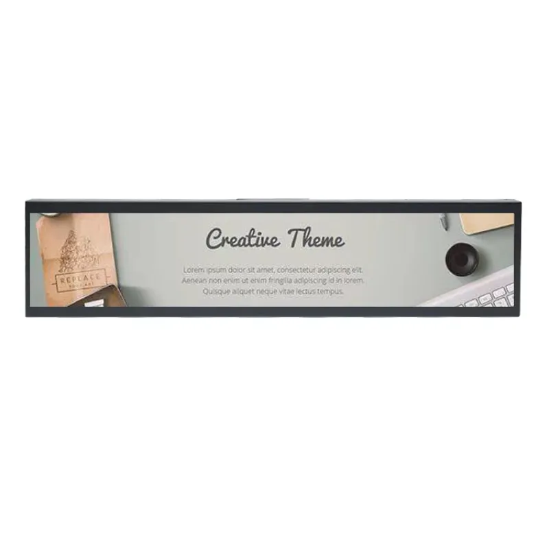 Portworld 37'' LED Advertising Displays with RK3288 1920*360 Touch PC Stretch Screen 700cd/m2 LCD Elevator Use SDK Function