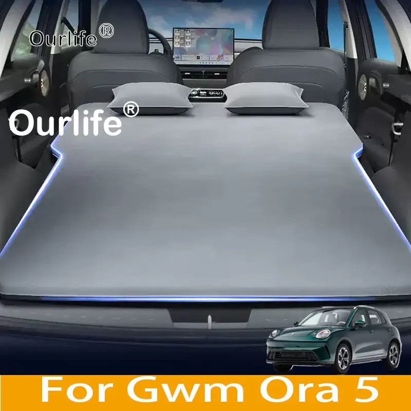 For Gwm Ora 5 2026 2027 Car Travel Bed  Inflatable Air Mattress with Air Pump Self-driving  Outdoor Camping Sleeping Mat