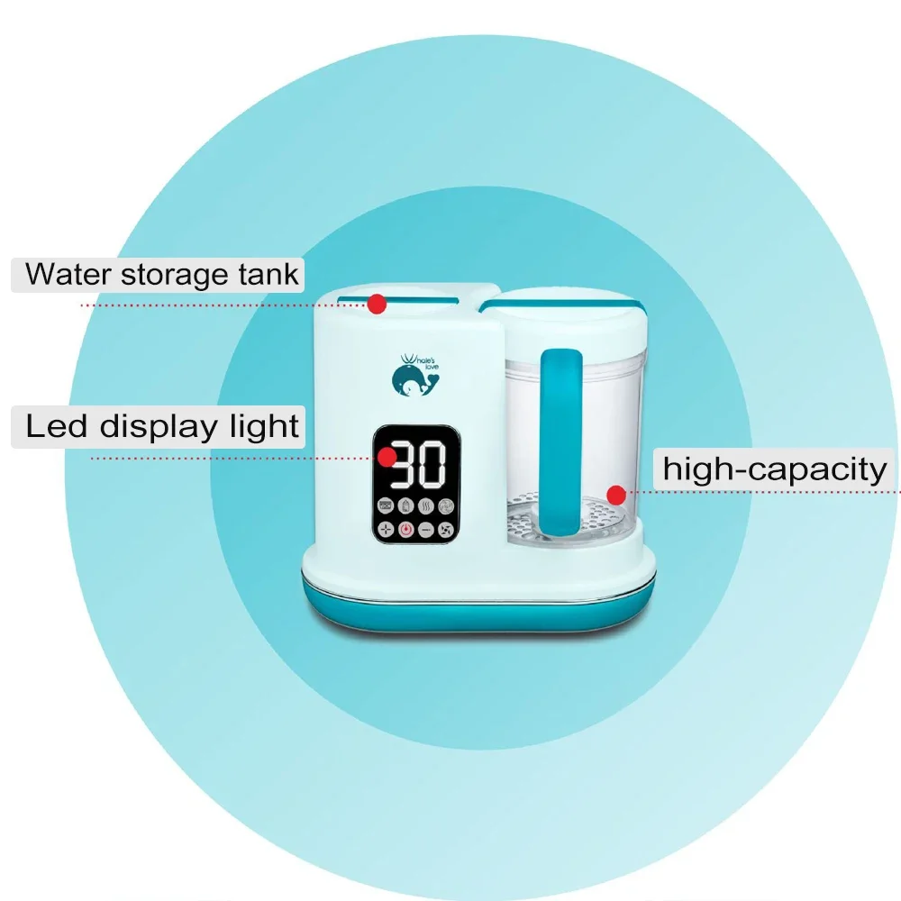 Procesador de alimentos todo en uno para bebés, licuadora de alimentos para bebés, molinillo al vapor, máquina de cocina automática sin BPA
