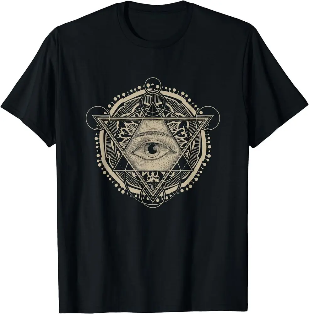 Triangle Eye Illuminati All Seeing Knowing Conspiracy T-Shirt For Men Clothing Women Short Sleeve Tees Y2K Tops Unisex Summer