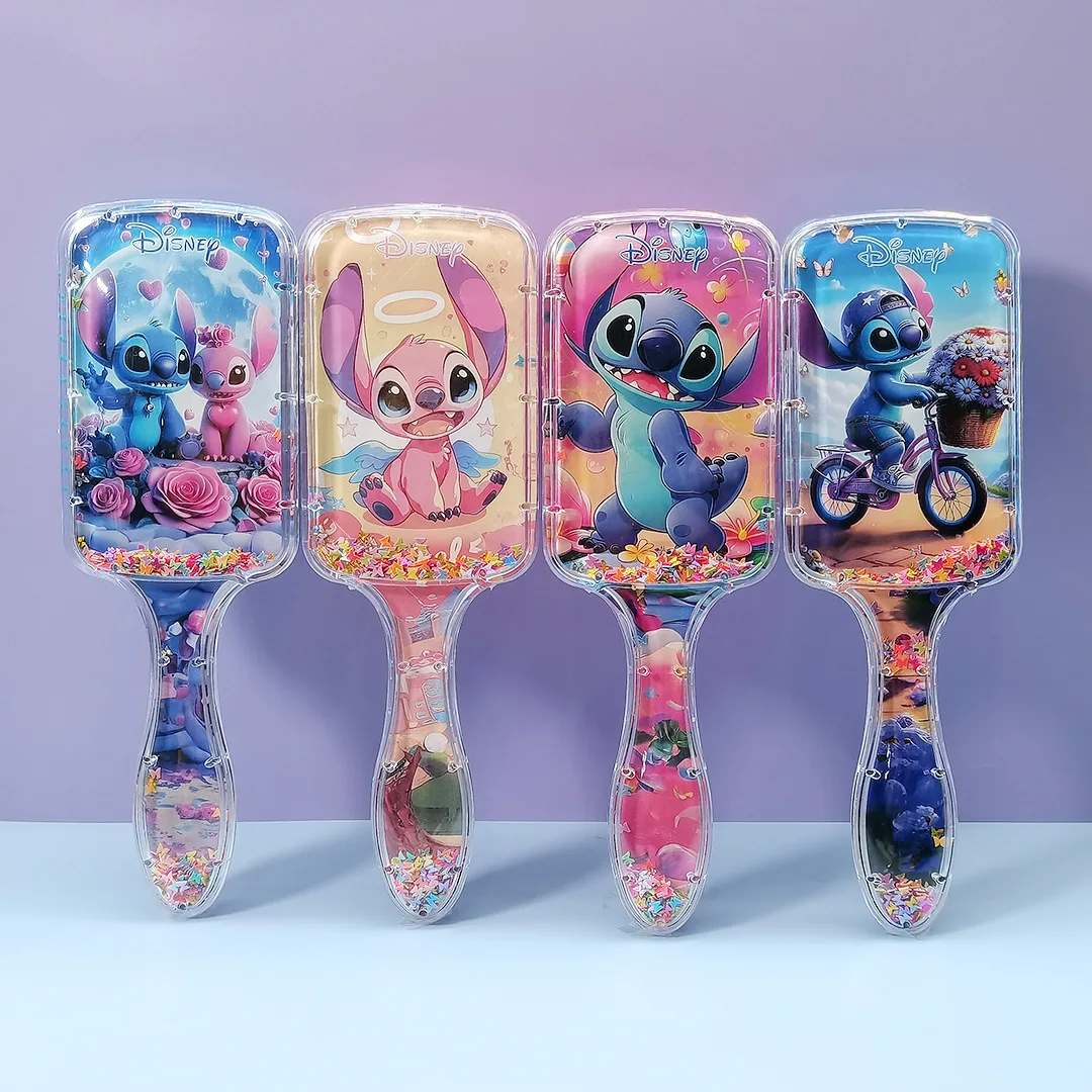 Peine de masaje con cojín de aire de la serie Lilo & Stitch de Disney Animation, peine de dibujos animados de Stitch para niñas y estudiantes