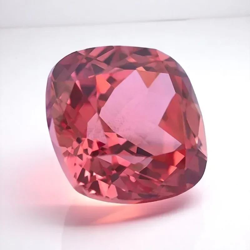 

L-Lab Grown Padparadscha Square Cushion Shape Fire Lotus Color Gemstone For Charms Diy Jewelry Making Selectable Certificate
