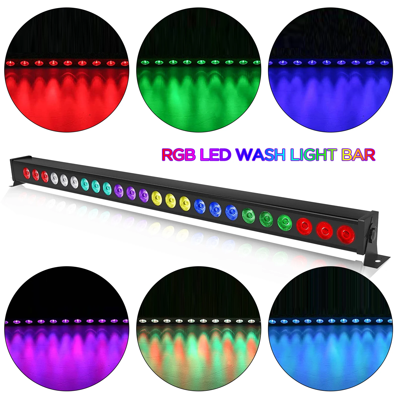 U'King 60W LED Wall Washer Light 24PCS LEDs Stage Lighting with Remote Controller DMX Effect RGB Wash Light for DJ Party KTV