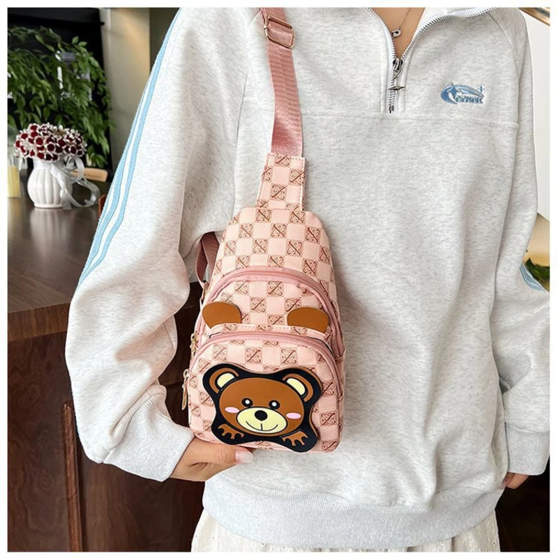 Children Messenger Bags Cartoon Bear Chest Bag Crossbody Bag Children Women Bag Cute Mother Kids Bags for Girl Mochila Infantil