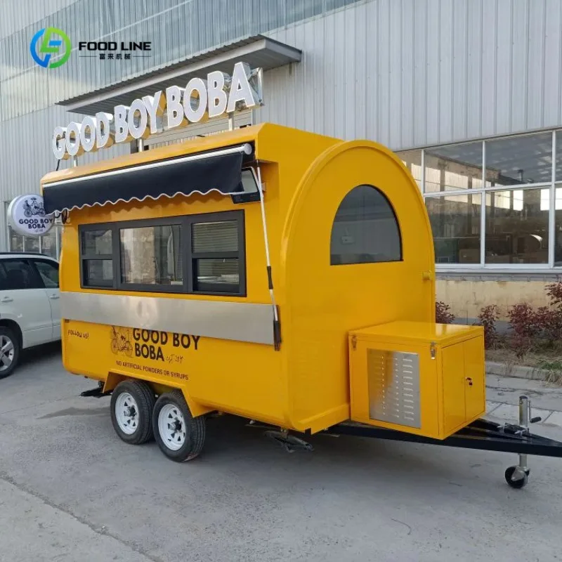 

Customized 3m Round Food Truck Trailer Mobile Kitchen Catering Van Food Truck for Coffee BBQ and Snack Business