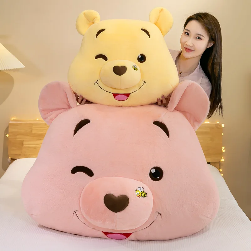 55cm Disney Anime Winnie The Pooh Pillow Cute Cartoon Bear Doll Plush Toy Car Cushion Sleep Pillow Toys for Girl Birthday Gift