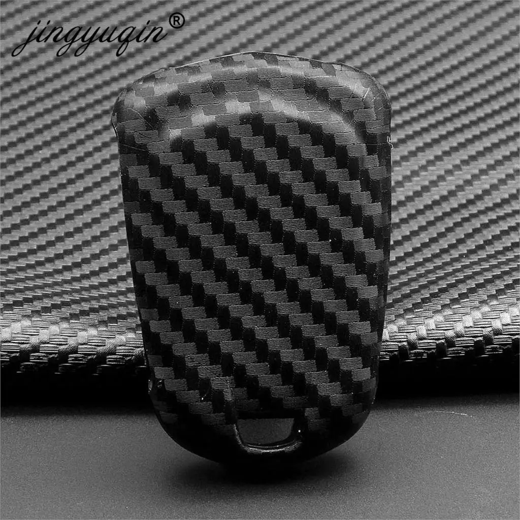 jingyuqin Carbon Silicone Remote Smart Key Cover Fob Case For Cadillac ATS CT6 CTS DTS XT5 Escalade ESV SRX STS XTS ELR 4/5/6 BT