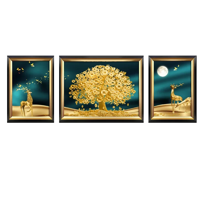 

Living room, decorative painting, modern, simple, crystal porcelain painting, European style, dining room, light luxury