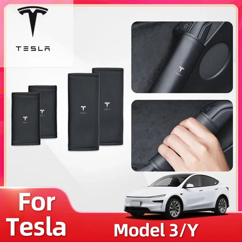 

Car Sticker For Tesla Model Y 3 2020-2025 Door Inner Handle Protective Cover Modification Accessories Door Armrest Protective Co