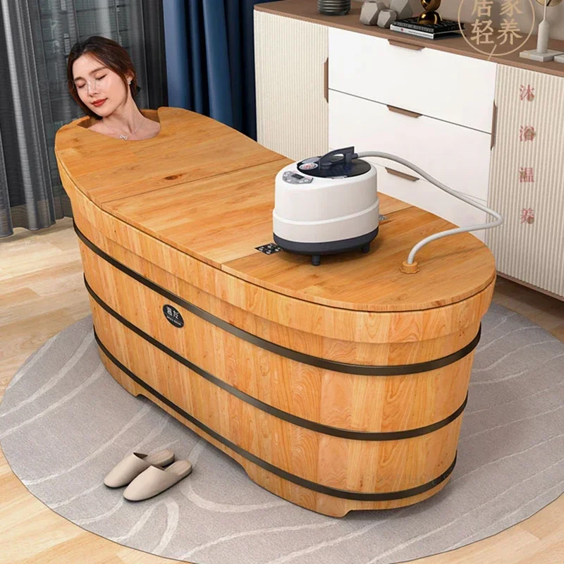

Modern Wooden Bathtubs Home Adult Bath Barrel Thickened Oversized Bathtub Swimming Pool Spa Bathtub Whole Body Bath Barrel Home