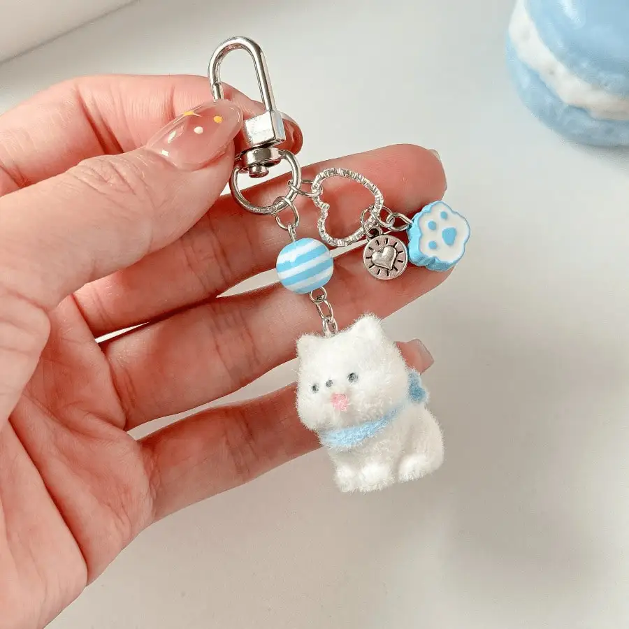 

3D Plush Samoyed Keychain, Soft Bag & Phone Case Lanyard, Healing Style Gift Accessory For Daily Matching