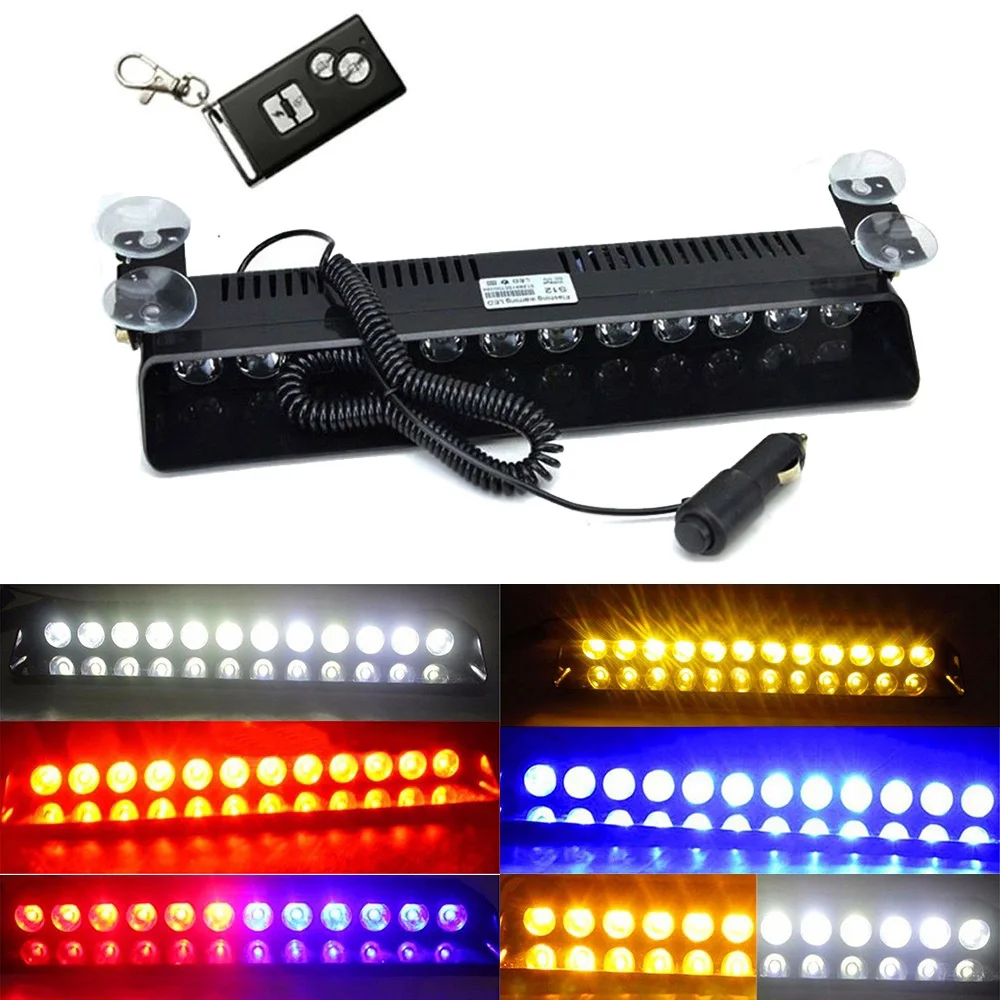 12LED Strobe light Car Warning Light Flashing Emergency light police signal lamp Cigarette lighter remote control red blue white