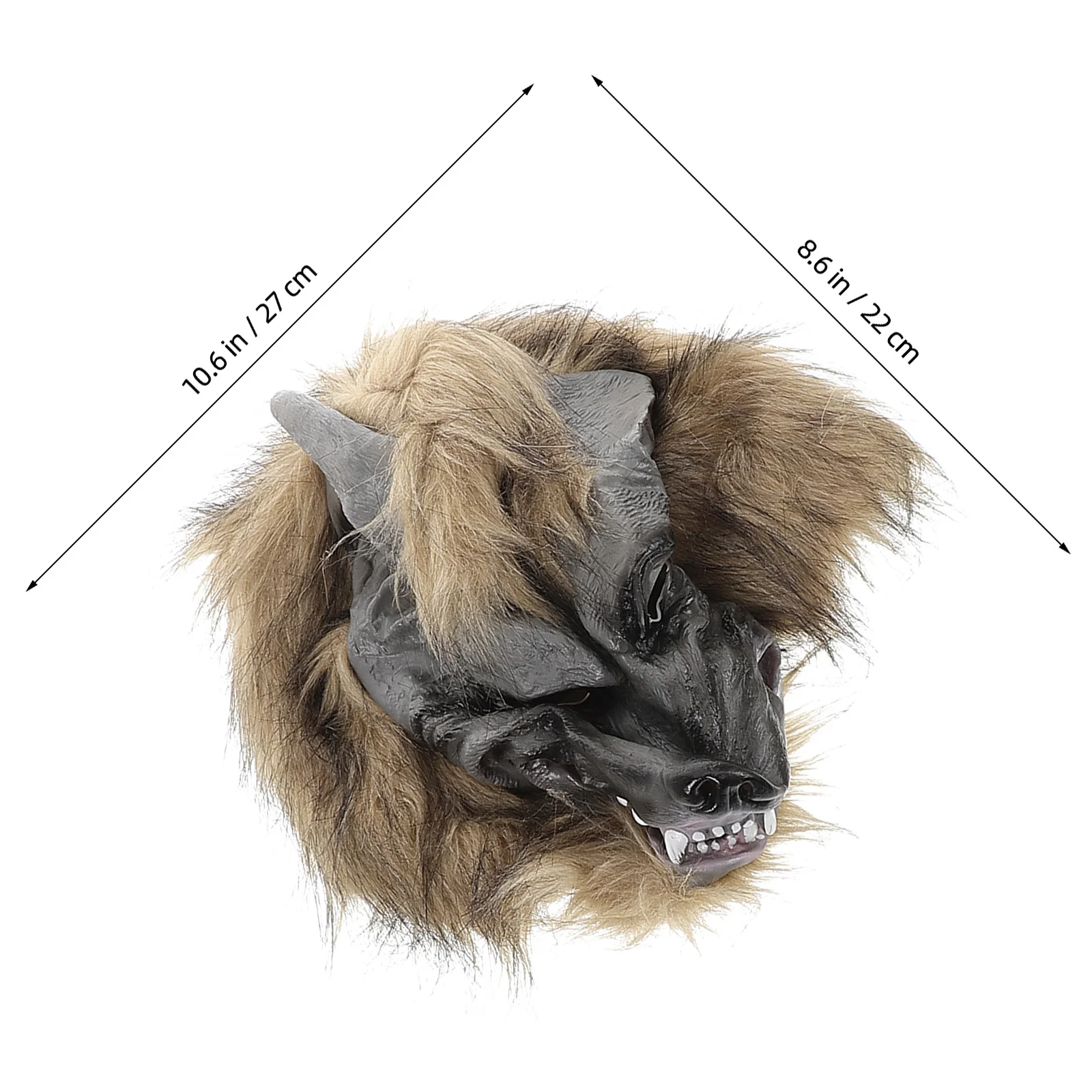 1 conjunto de máscara de cabeça de lobo e luvas conjunto de máscara realista de halloween para adultos assustador cosplay festa vestir-se acessório de fantasia