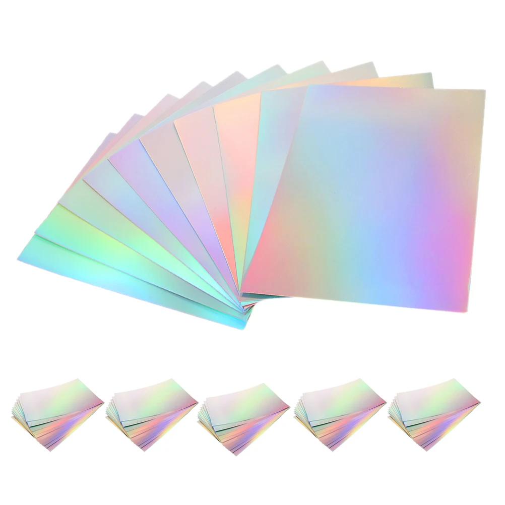 60 قطعة من ورق البطاقات المعدني المجسم A4 صفائح احباط قزحي الألوان DIY بها بنفسك ورق الحرف سجل القصاصات لوازم صنع البطاقات