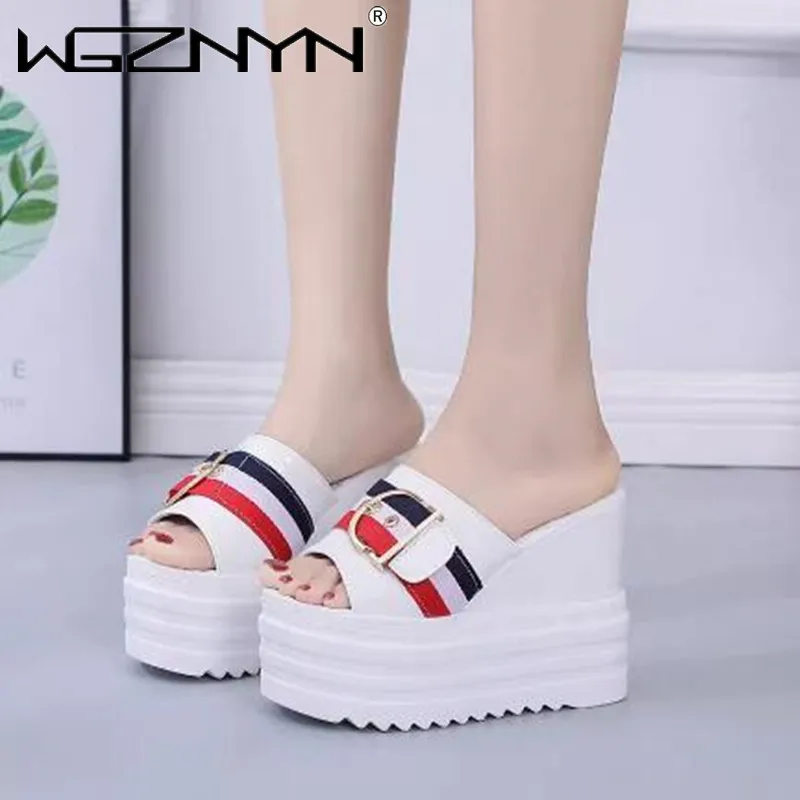 Women Bottom Wedge Slippers 2024 Summer Fashion With All-Match Sexy Thick Soled Sandals Shoes Women Flip Flops Slipper Female