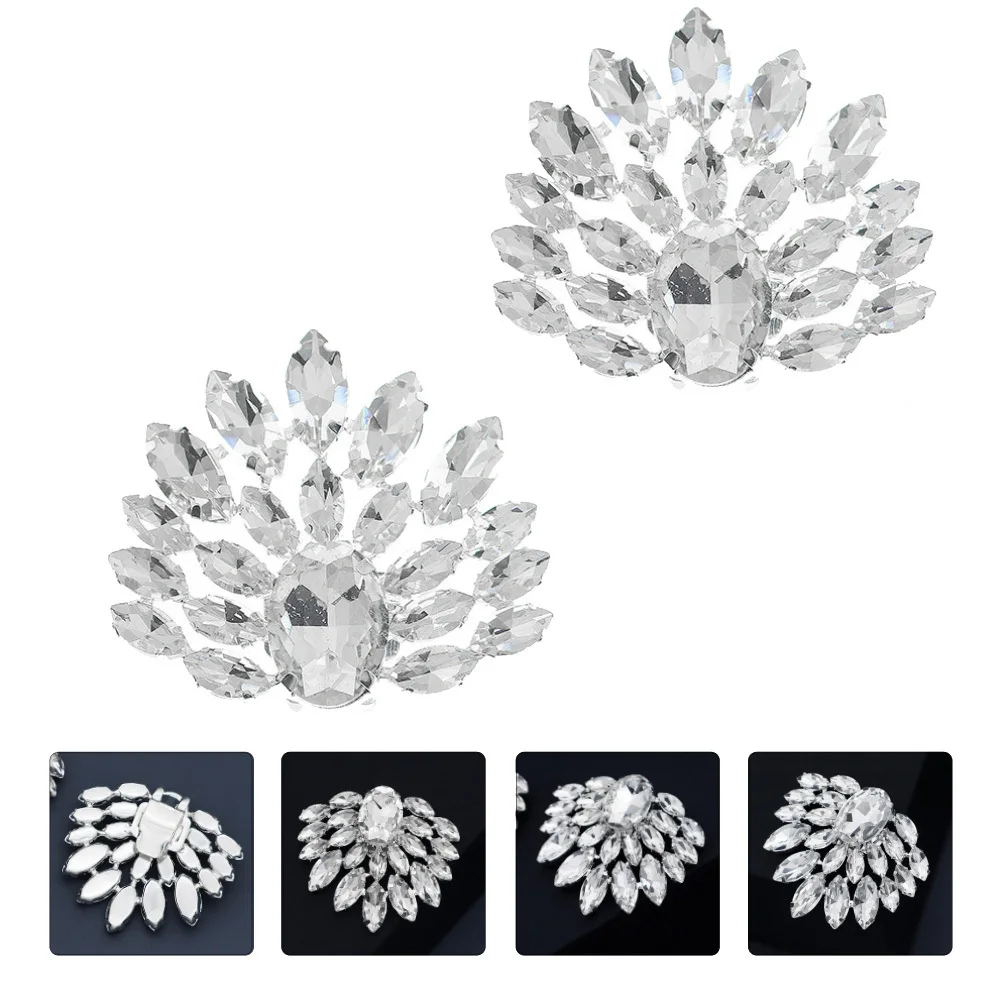 1 Pair Rhinestone Shoe Buckle Clips High-Quality Shiny Decorative For Women Wedding Bride Banquet Dress High Heel Sandal Boot