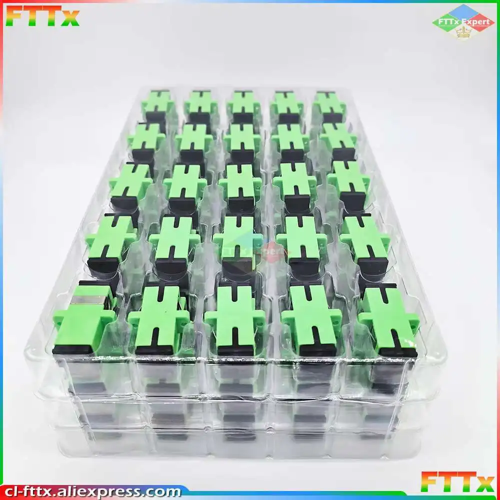 10/20/30/50PCS/LOT SC APC UPC Single Mode Optical Fiber Connector Flange Head Coupler Square joint Adapter