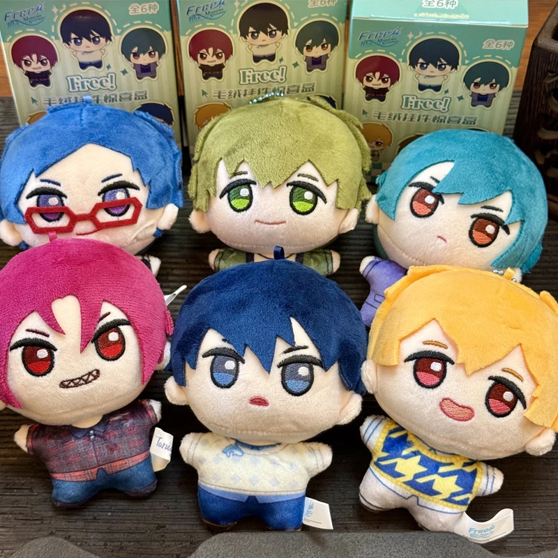 

Official Free Iwatobi Swim Club 10Th Anniversary Plush Keychain Blind Box Hazuki Nagisa Plush Doll For Anime Collectors