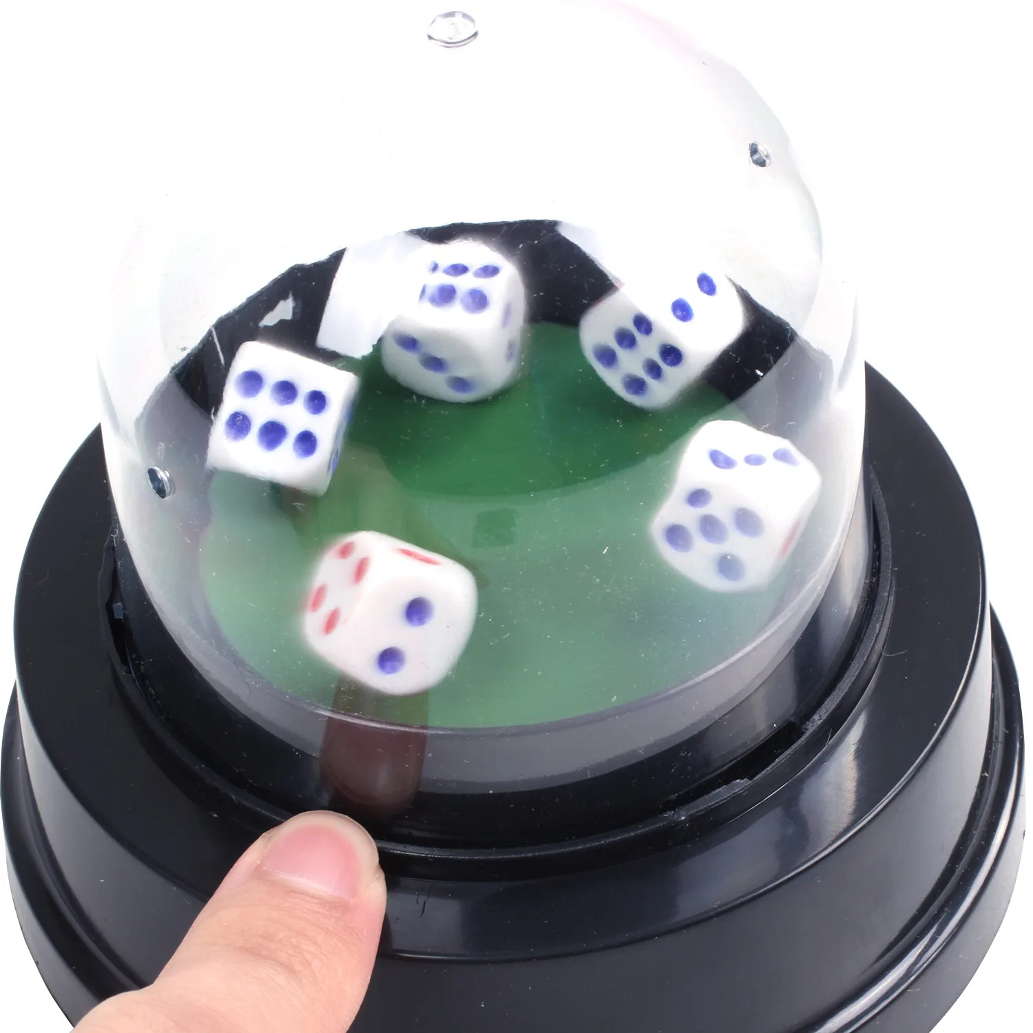 SMIEA Automatic Dice Roller Cup Battery Powered Pub Bar Party Game Play With 5 Dices Black