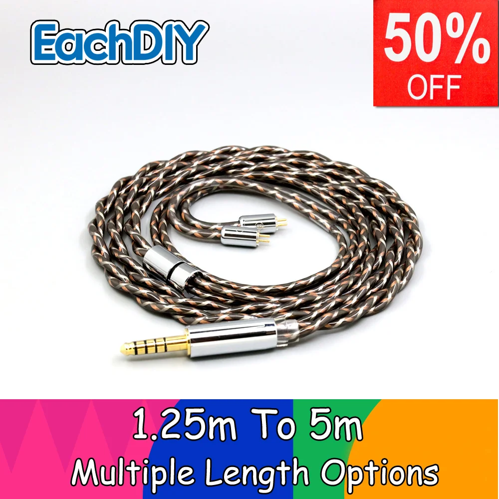 

TypeX 25AWG Litz Shielding 7n OCC Earphone Cable For JH11 Pro 5 6 7 2pin IEM 0.78mm Flat Step JH Audio JH16 Pro LN008907