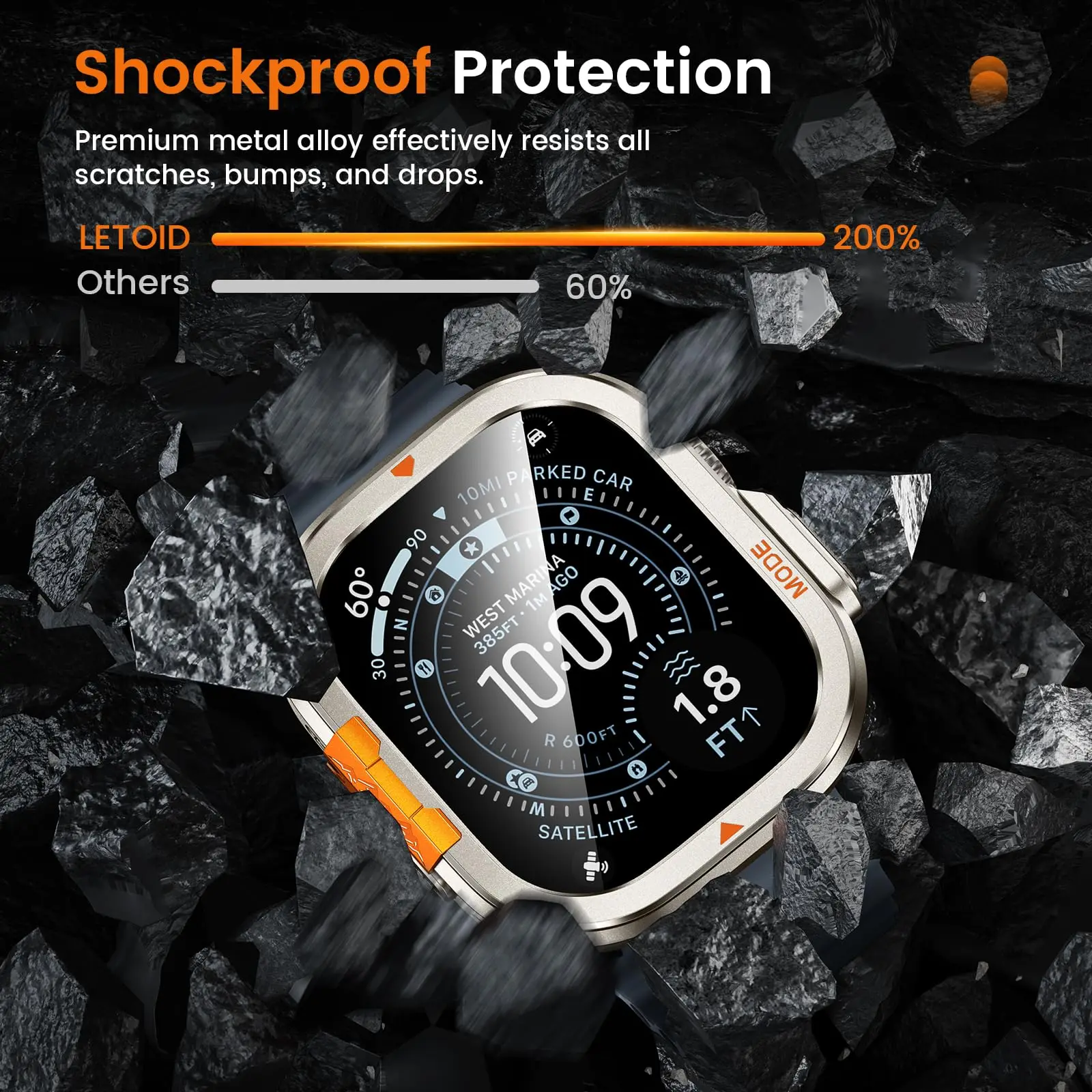 Metal Case+Tempered Glass Film for Apple Watch Ultra 4 3 2 49mm Screen Protector Bumper Hard PC Back Cover for IWatch Ultra 49mm image 2