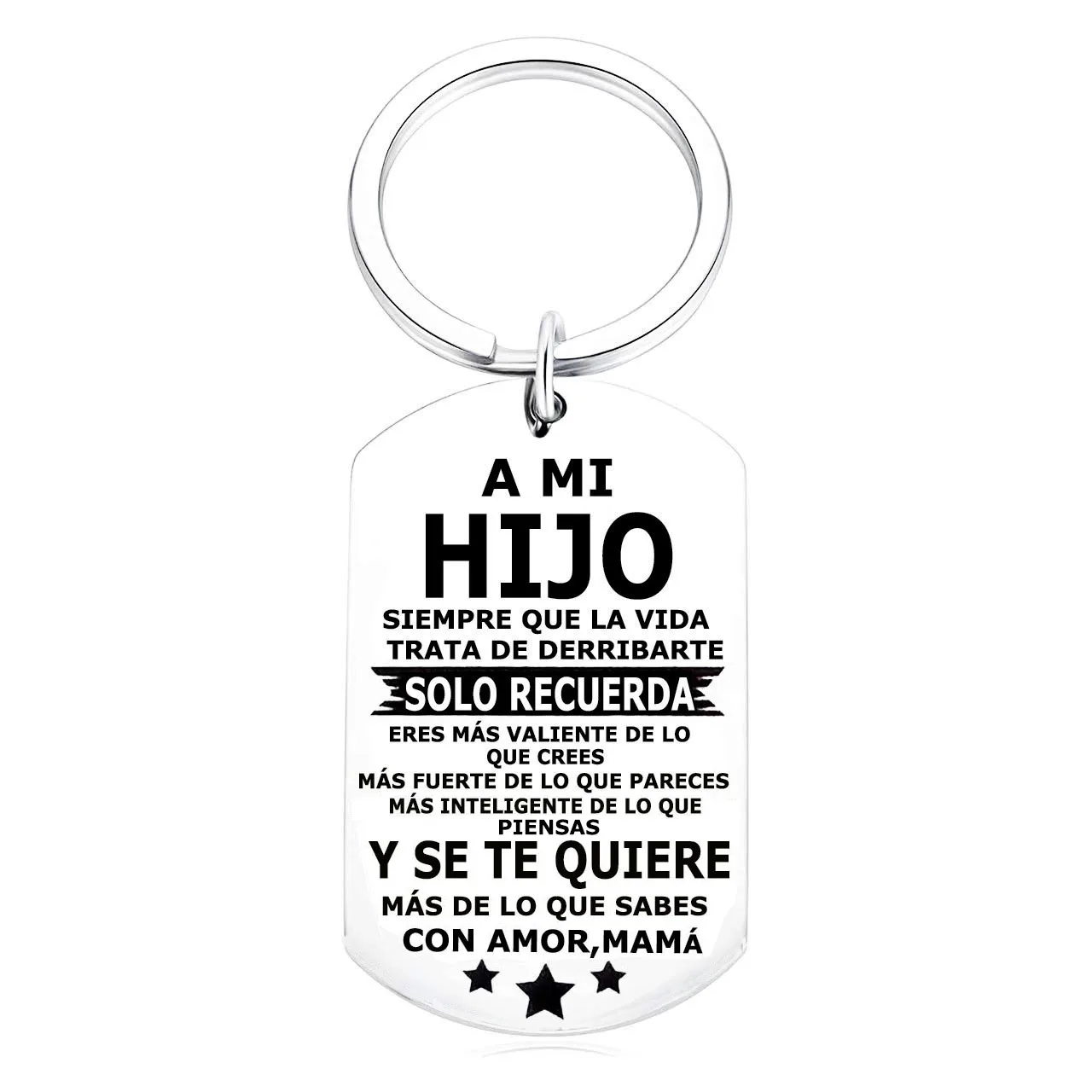 1PC Inspirational Gifts for Men Motivational Quotes Keychain To My Son To My Daughter HIJO HIJA Spanish Keychain