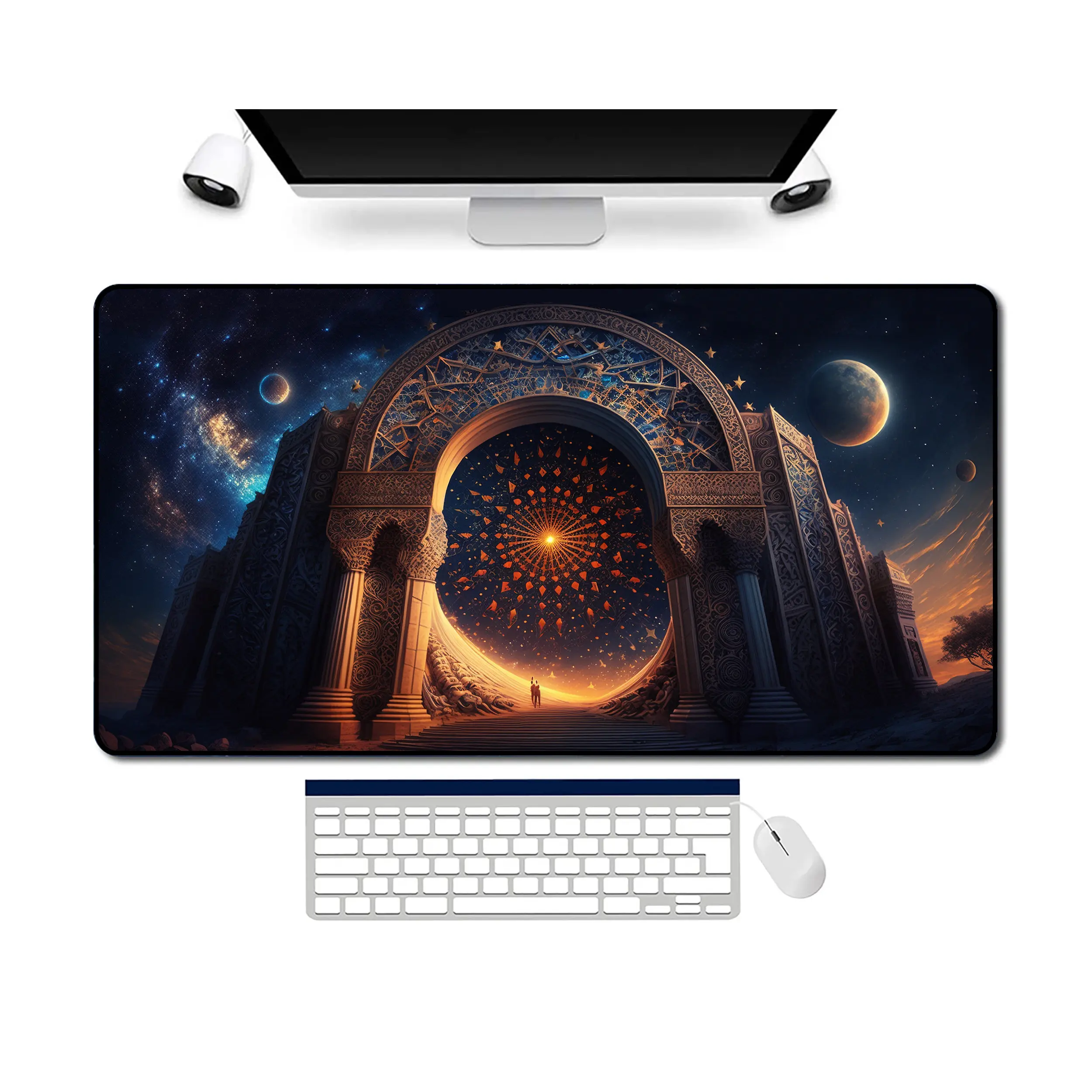 Mysterious Cosmic Desk Mat, Non-slip and Waterproof Mouse Pad, Office and Gaming Desk Decorative Mat,a Perfect Gift for Friends.