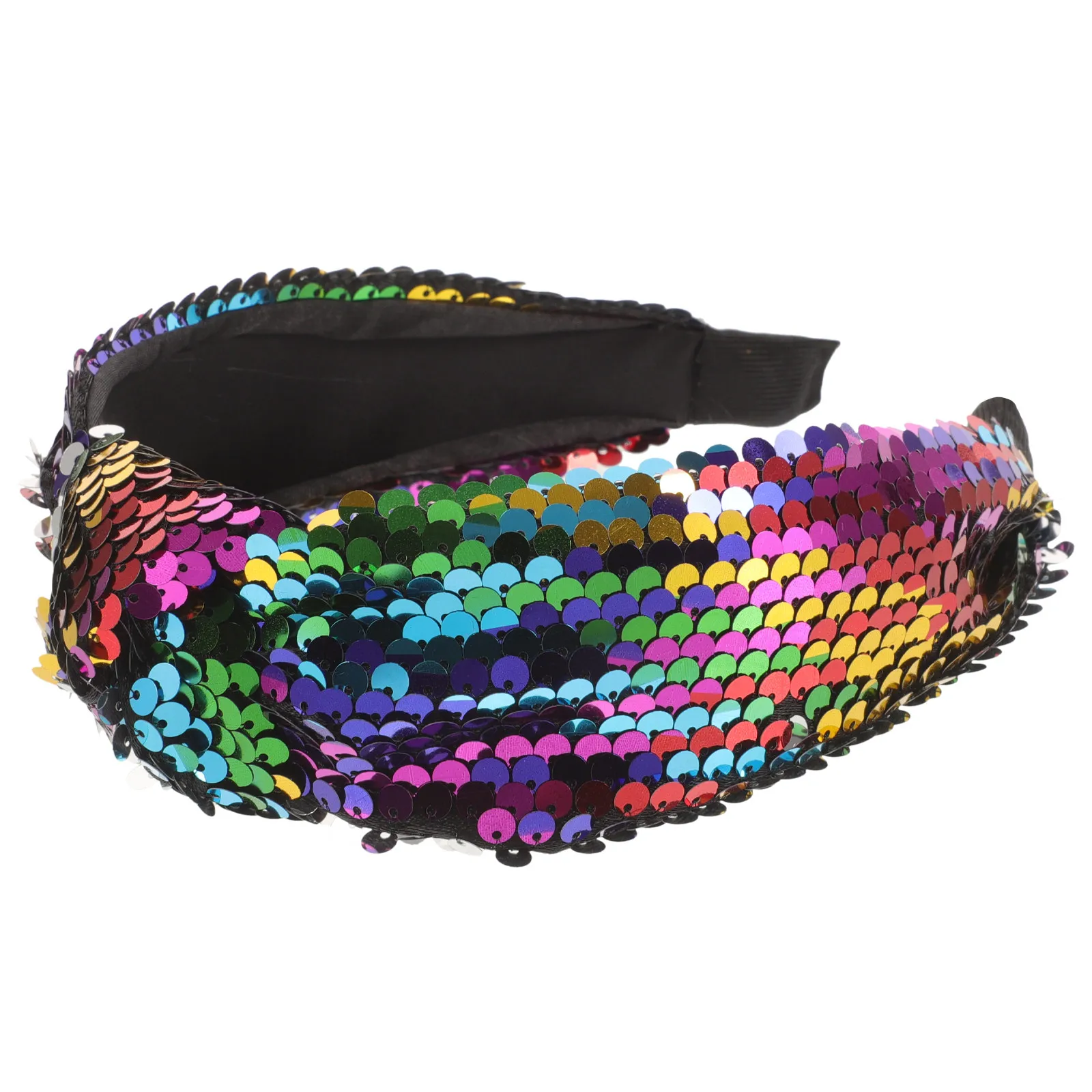 

Женская широкая повязка на голову с узлом и пайетками, легкая декоративная повязка для волос для особых случаев