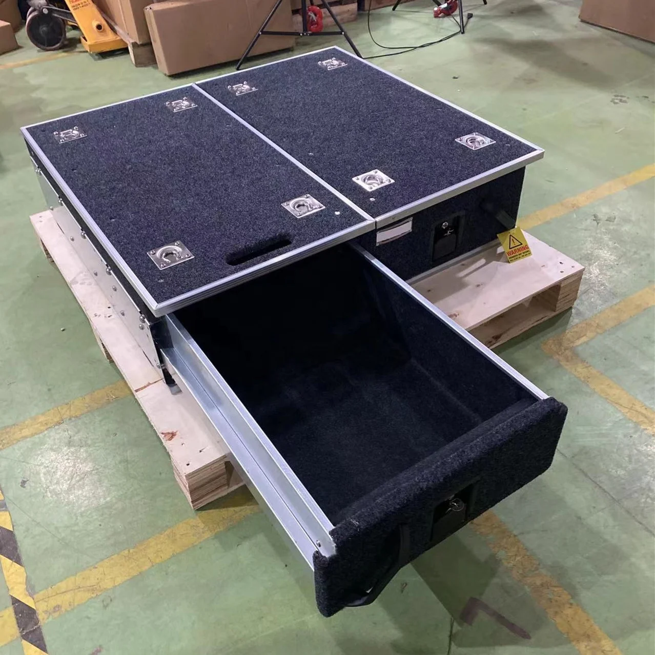 Fabriek OEM schuifbaar zwart opbergladesysteem voor pick-up SUV vrachtwagen bed opslagsysteemdoos