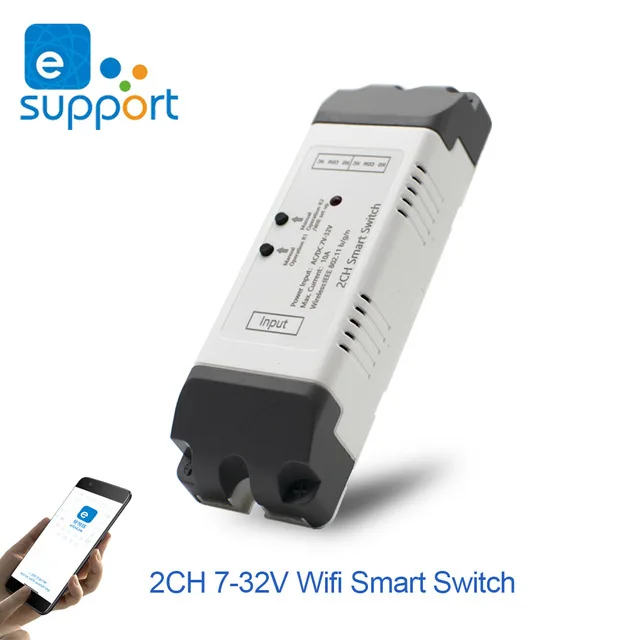 Tuya Smart Wifi Electric Linear Actuator Motor Controller,DC AC 12V 24V 32V 2 Channel Switch,RF433 Remote,2CH Pulse Module Relay
