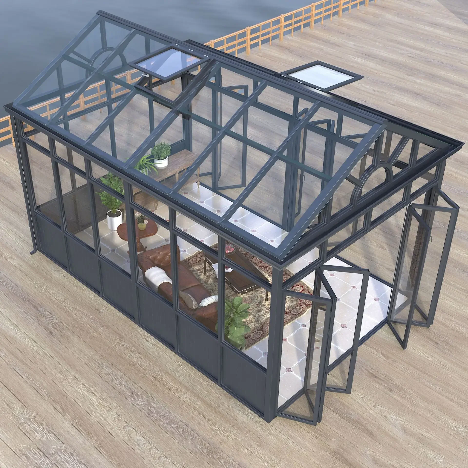 Detachable mobile garden glass house sun glass room