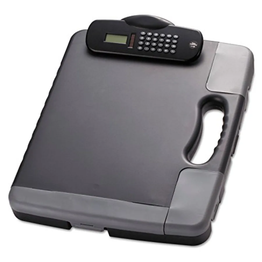 

Officemate Portable Clipboard Storage Case with Calculator, Charcoal 83302 14.5" x 11.8" x 1.5"