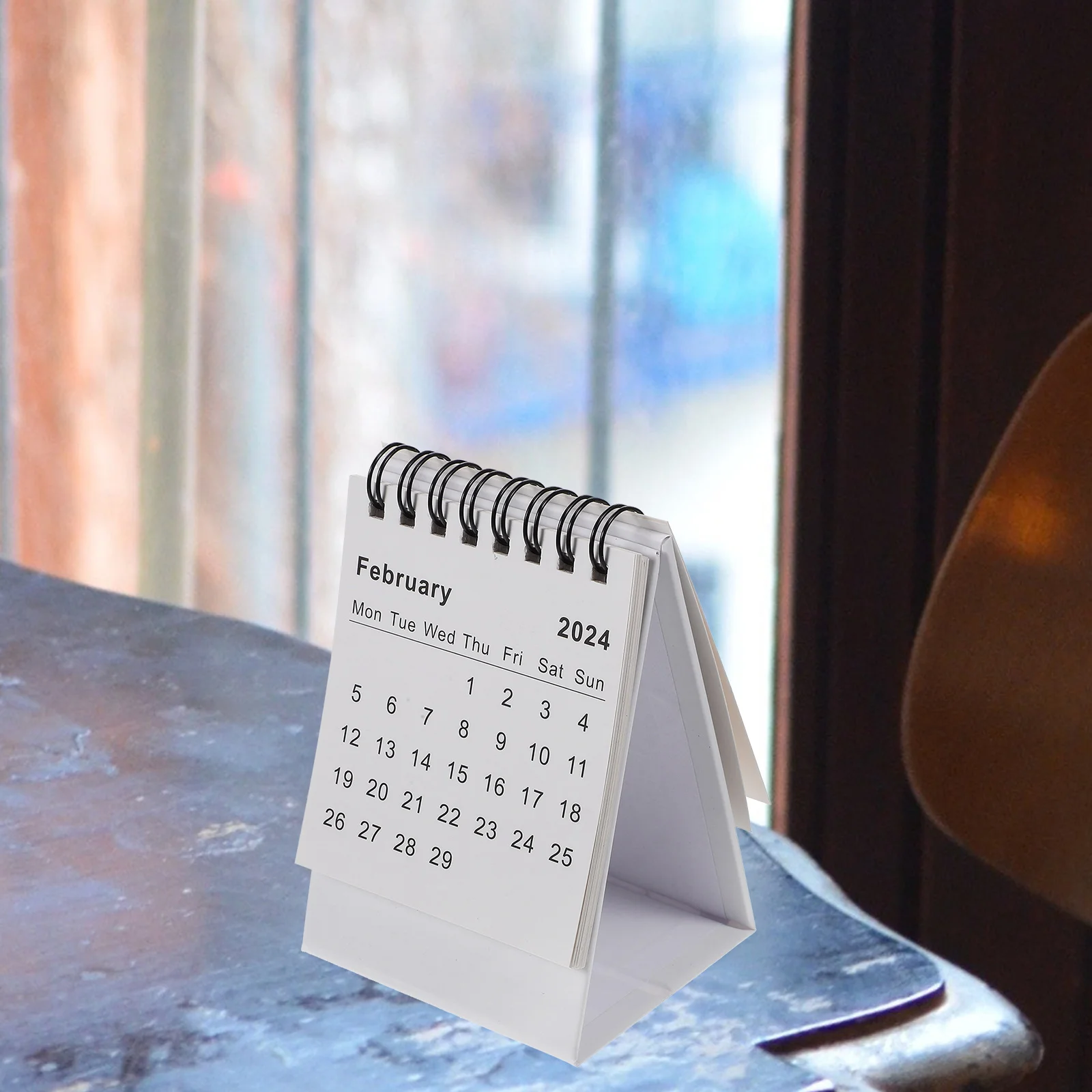 Mini Desk Calendar Novidade Decor, Tabletop Ornamento, Conveniente Desktop Decor, 2024, 2025