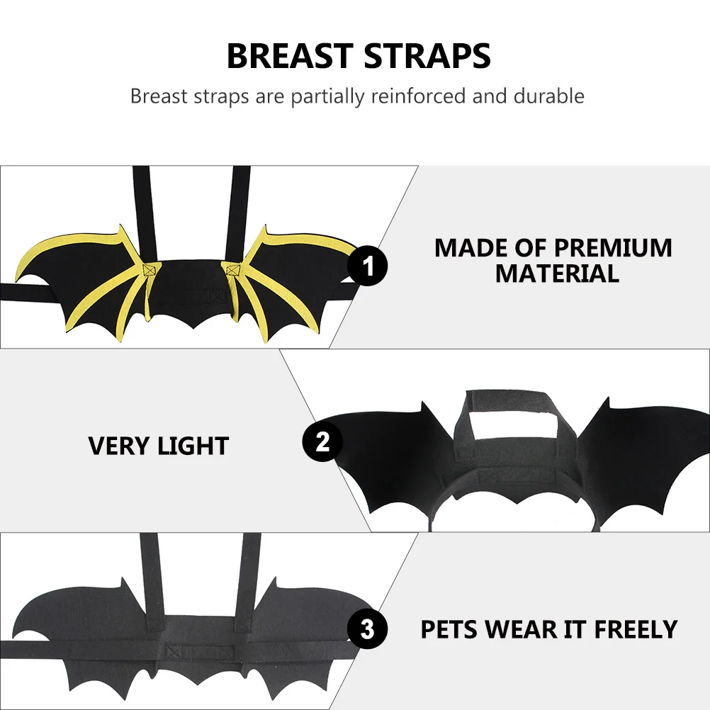 

Pet Bat Wings Clothing Halloween Apparel Costume Dog Party Decoration Outfit Black Puppy