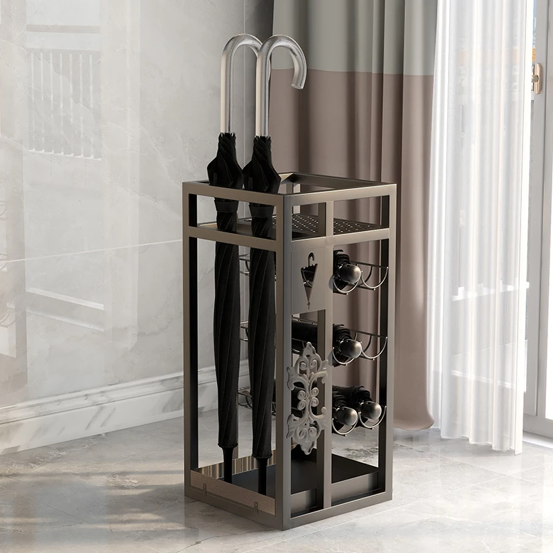 

Simple Modern Umbrella Rack Storage Bucket Household Folding Hanging Umbrella Tube Door Metal Wrought Umbrella Rack