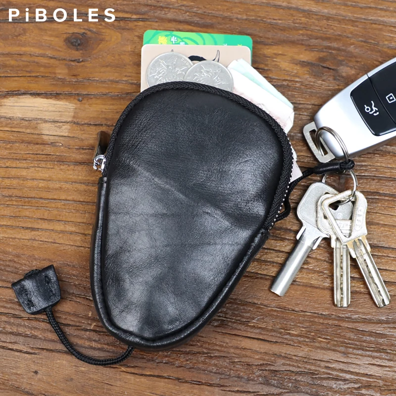 

Soft Leather Key Wallets Holder For Men Women, Genuine Leather Smart Key Organizer Keychain Bag Housekeeper Keys Purse Zipper