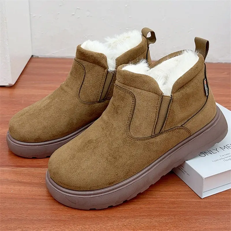 

Thiened Fce Winter Snow Boots Flat Bot Thi Heel Women's Cotton oes Warm Old Beijing Cloth oes New Sle ort B...