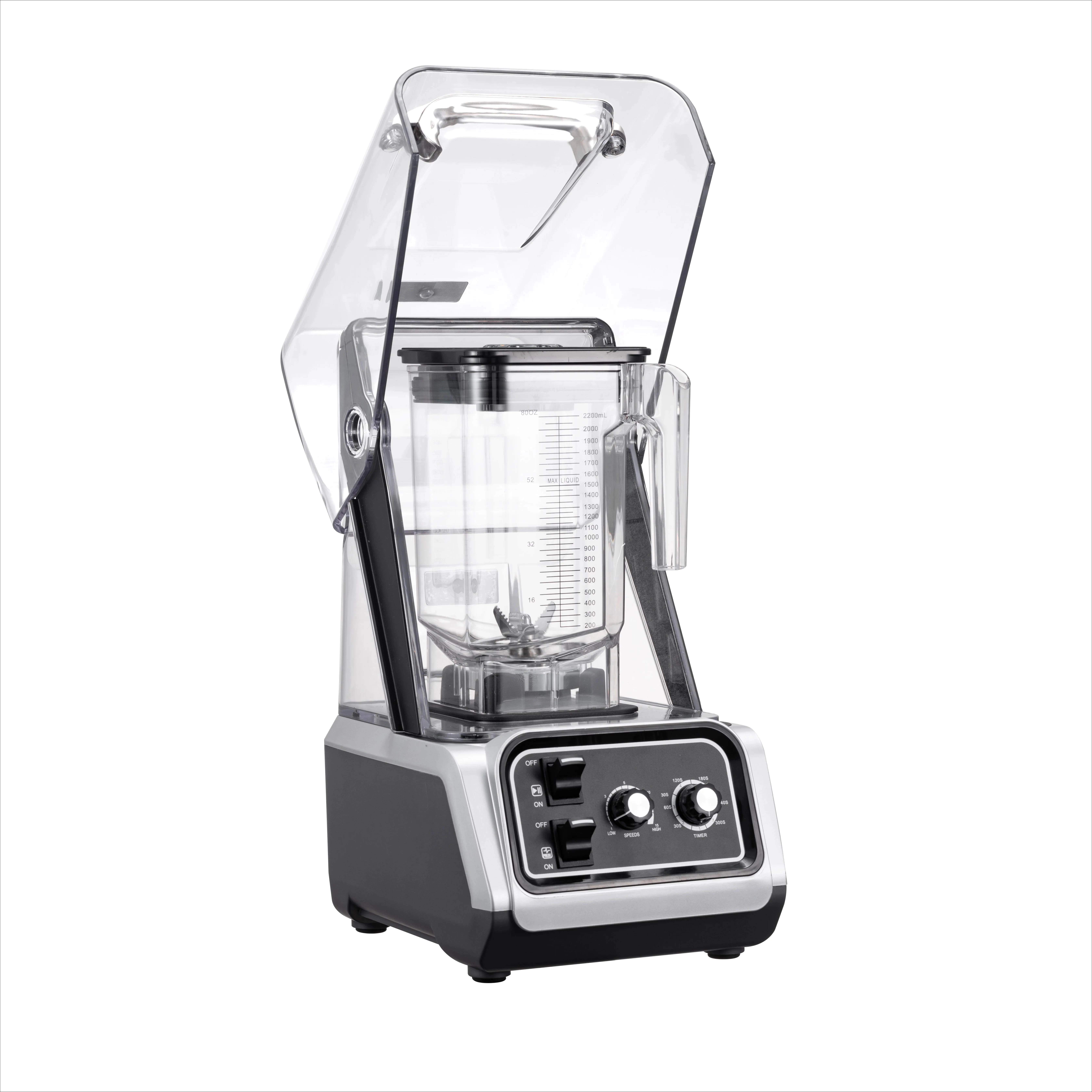 Commercial Smoothie Blender With Shield, Ice‑Crushing & Fruit‑Juice Making Machine for Bubble Tea Store