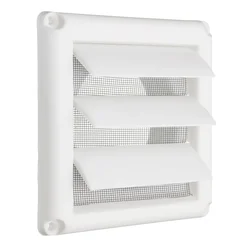 5.6inch White Plastic Louvre Air Vent Grille with Adjustable Flyscreen Cover Heating Cooling & Vents Vents