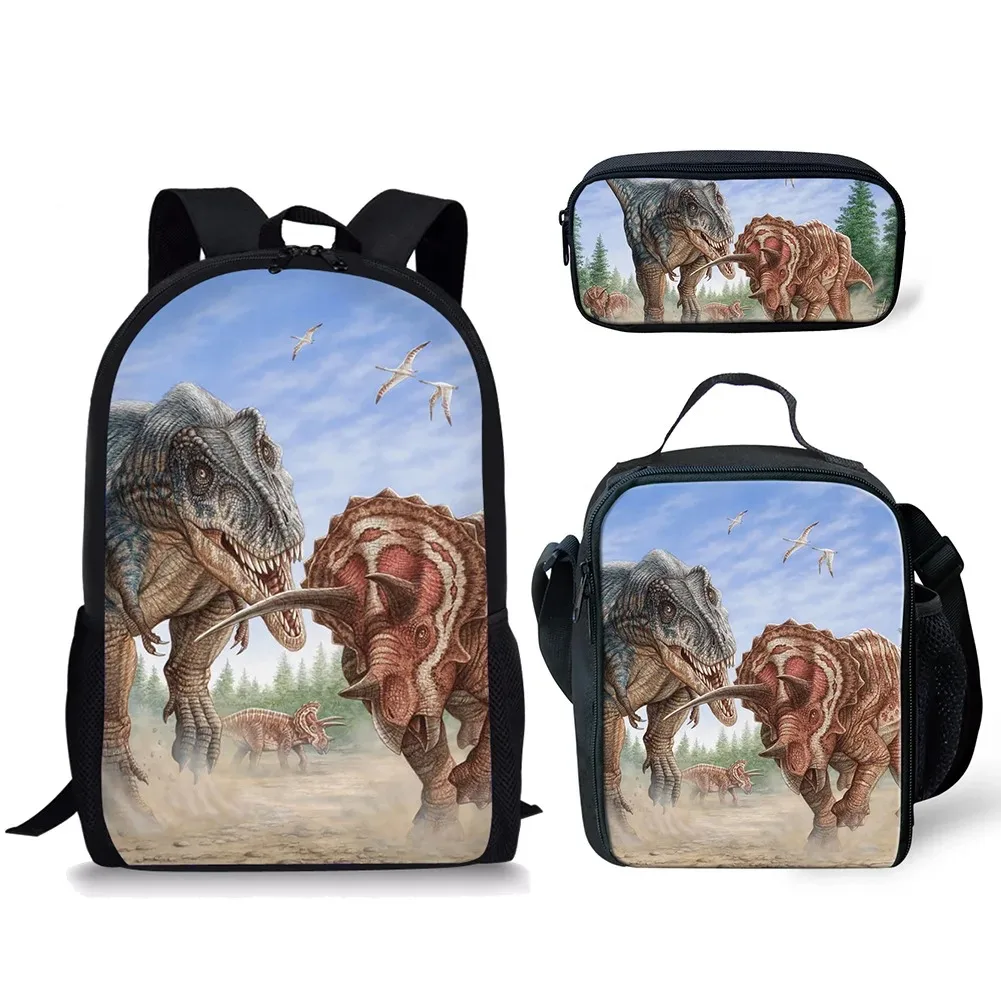 Dinosaur Herbivore 3D Printing Backpack, Student School Backpacks, Laptop Backpack, Lunch Bag, Pencil Case, Popular Harajuku,