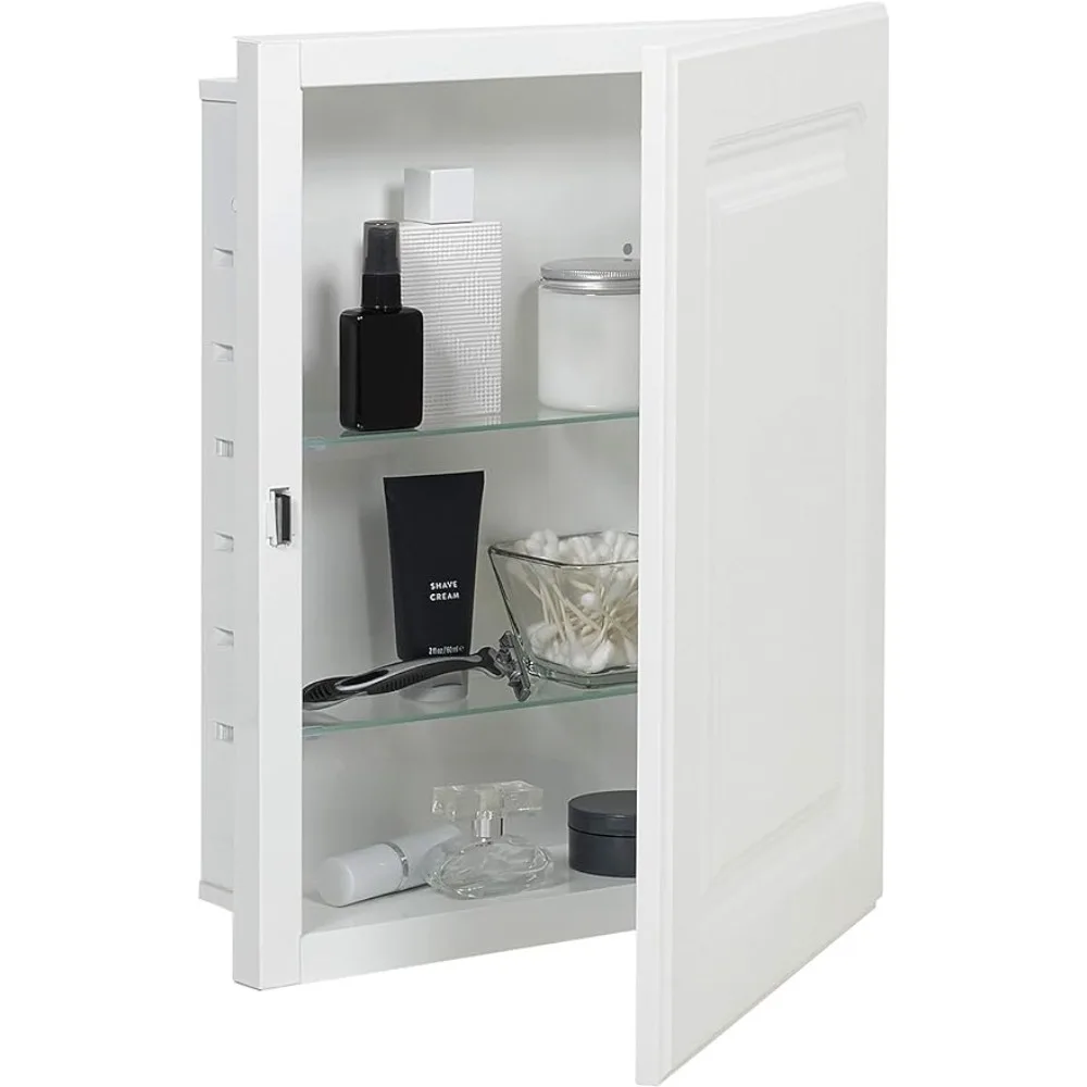 

American Pride Recess-Mount Raised Panel Door Medicine Cabinet, 16" x 20", Steel Body, White