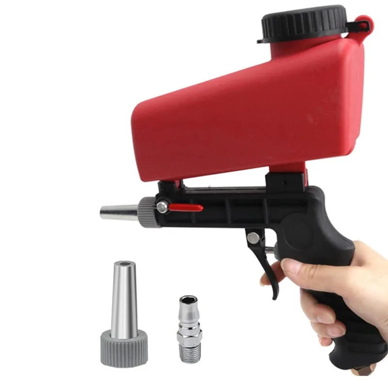 

90psi Portable Gravity Sandblasting Gun Aluminium Pneumatic Sandblaster Spray Sand Removal Blasting Power Machine