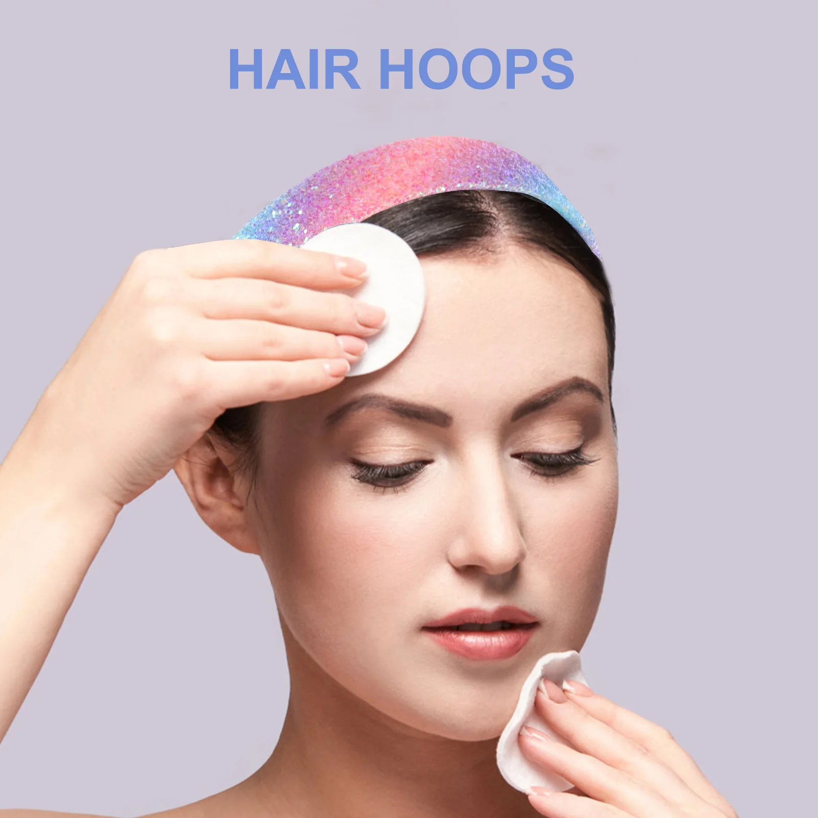 

Glitter Sequin Headband Colorful Wide Version Elegant Party Hairband Bridal Hair Decor Sparkly Female Headwear for Wedding